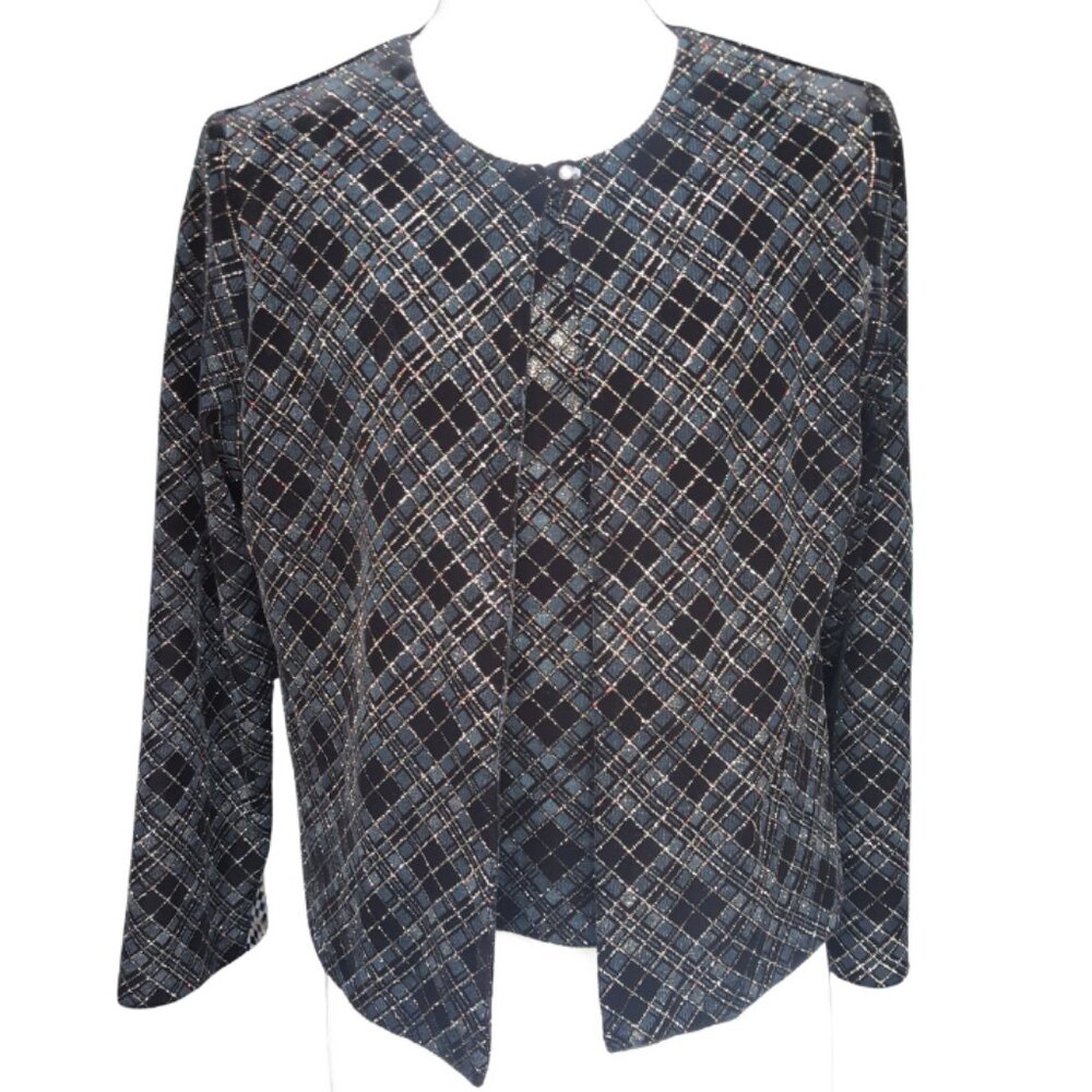 Soft Works SZ M Jacket and Tank Top 2 Piece Black Sparkly Set